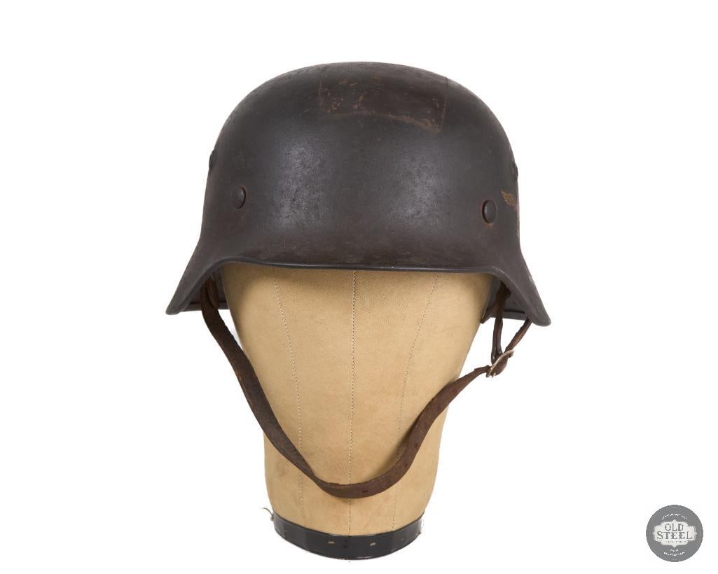 Original Luftwaffe M40 German WWII Single Decal Helmet - 2