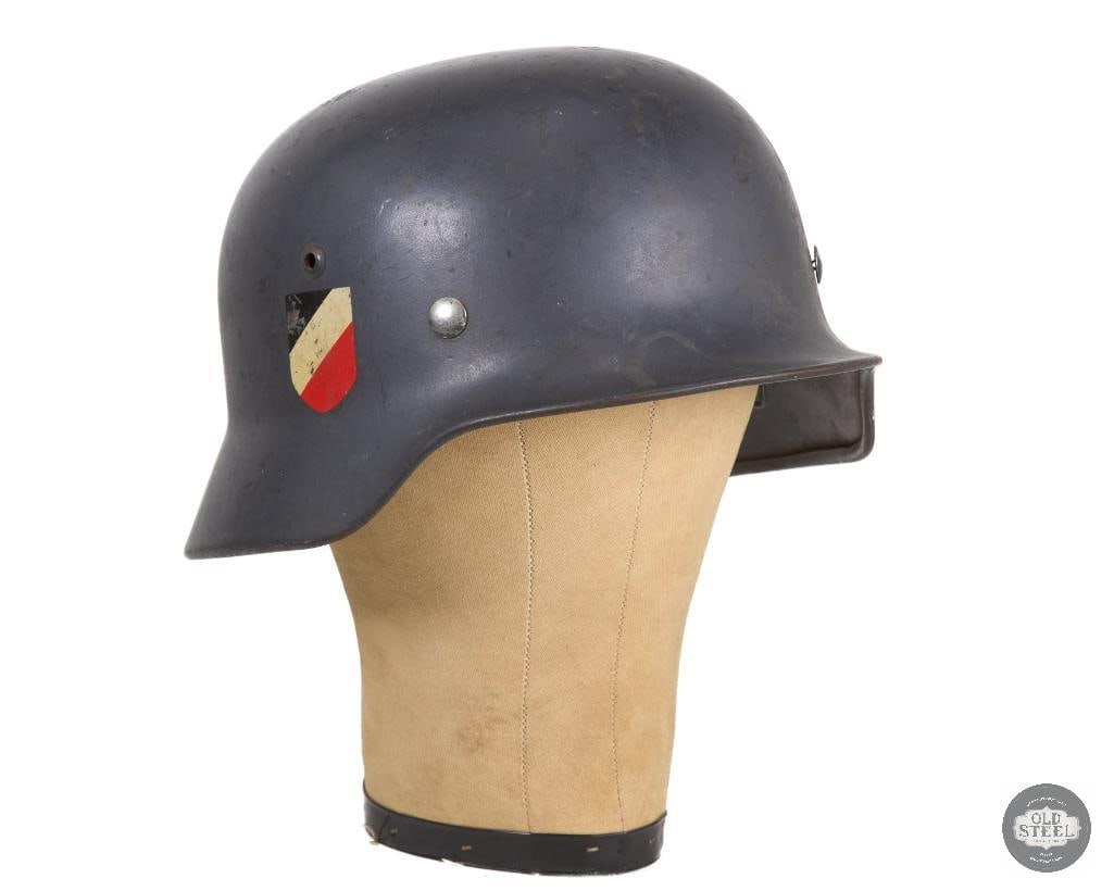 Original Luftwaffe M35 German Helmet WWII: Original Luftwaffe M35 helmet with leather suspension liner and no chinstrap. Q66 and 3589 marked inside of shell. THIS ITEM IS AS PICTURED WITH NO FU