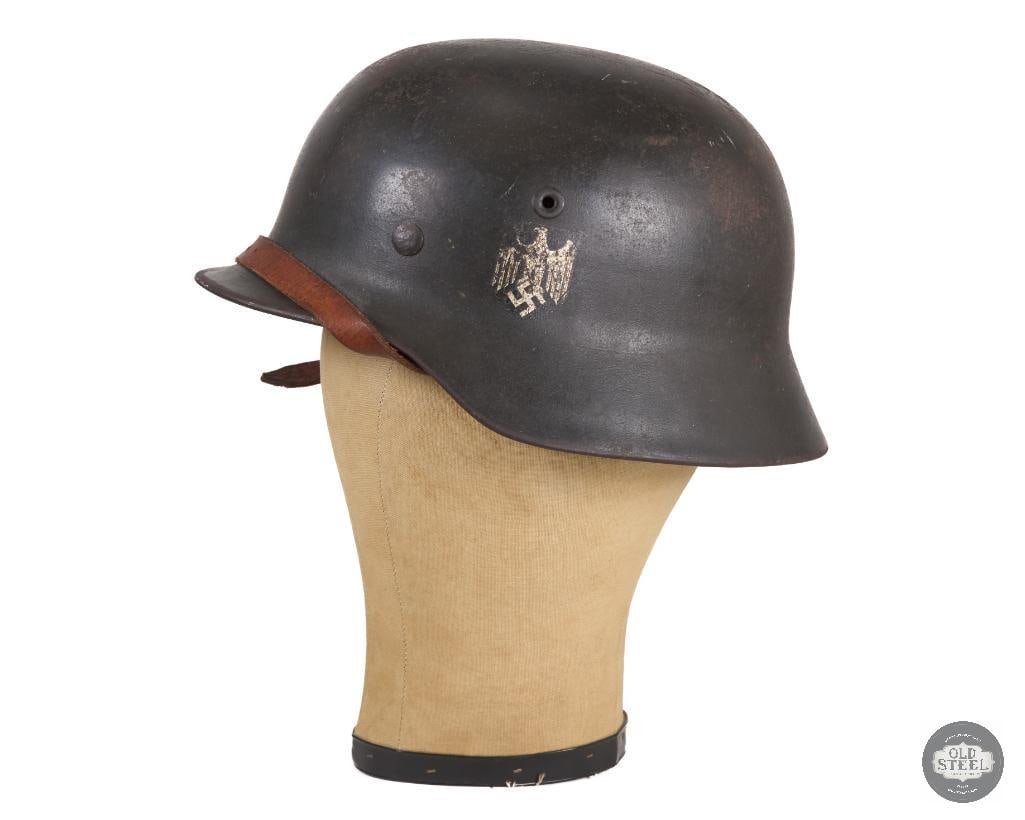 Original Heer M40 German Single Decal Helmet WWII - 3