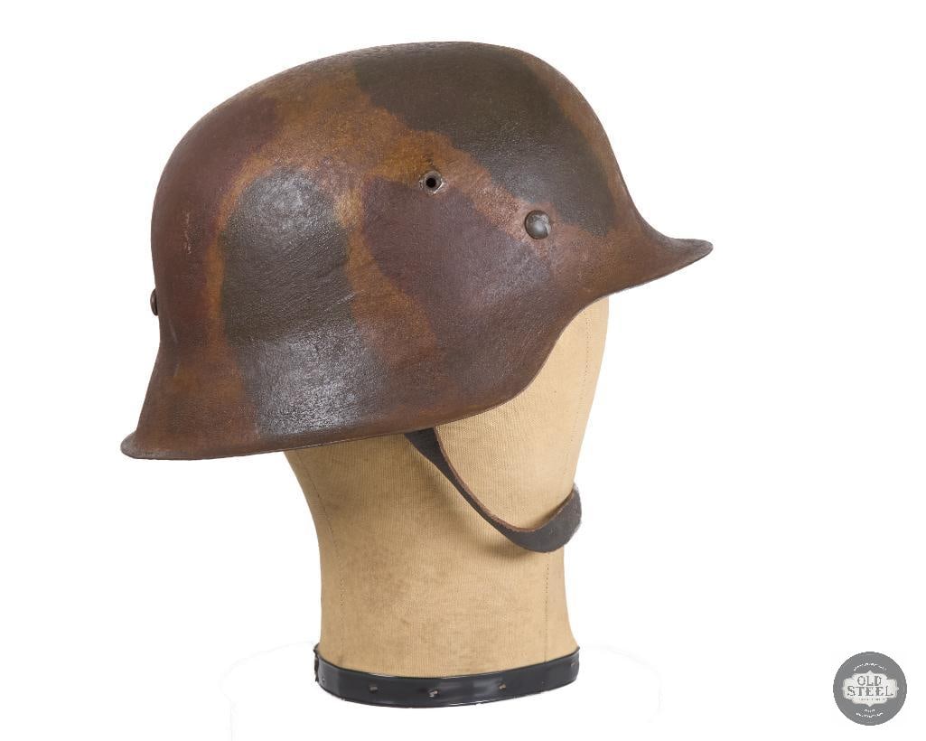 WWII German M42 Helmet with Camouflage Paint - 3