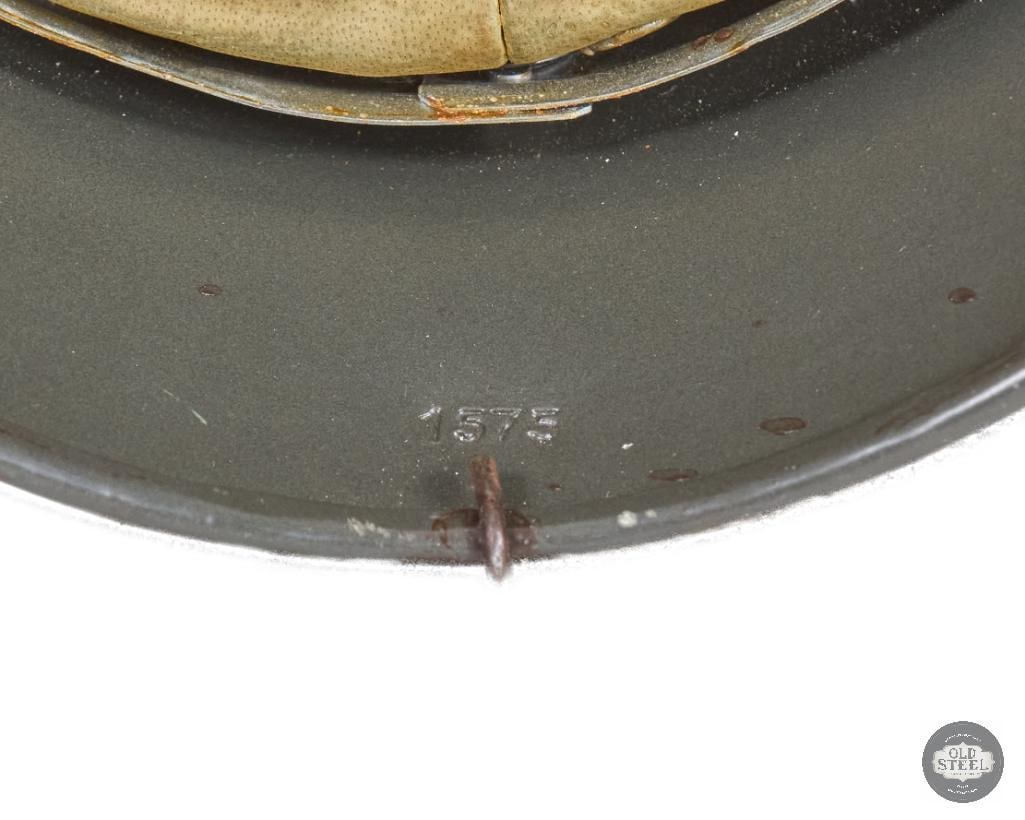 M40 German WWII Helmet with Wire and Camouflage Paint - 7
