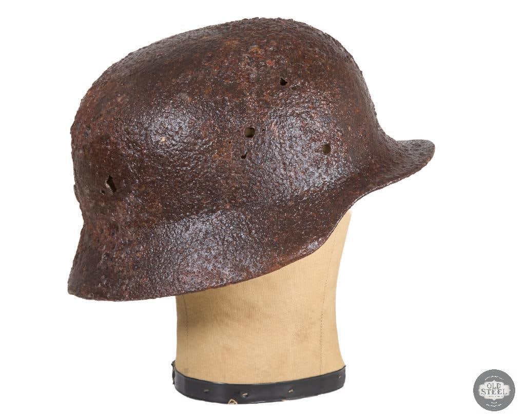 Battlefield Recovered M40 German Helmet Shell - Clear Coated Preserved - 3