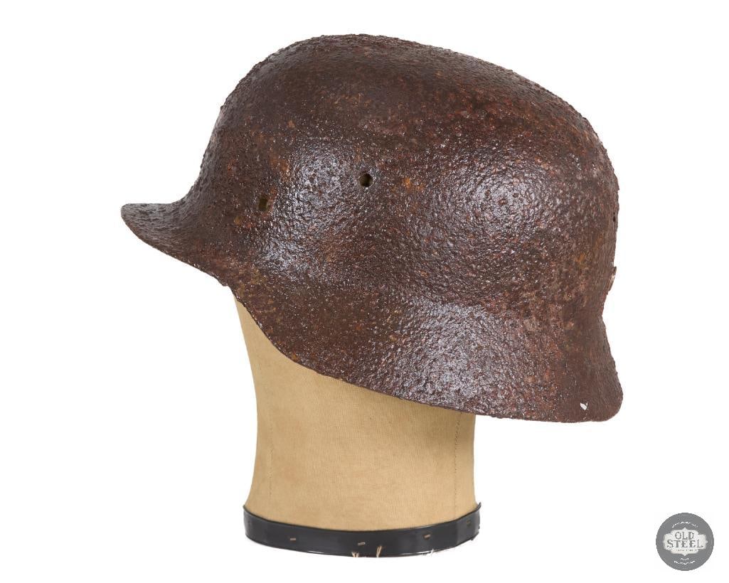 Battlefield Recovered M40 German Helmet Shell - Clear Coated Preserved - 4
