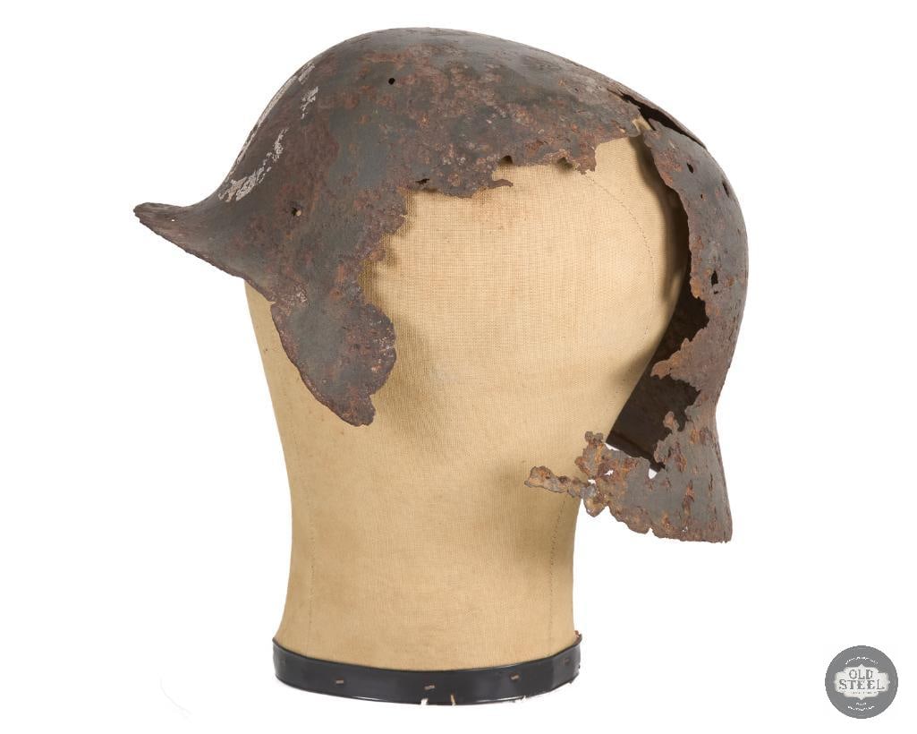 Original M40 German Battlefield Recovered Helmet Shell - 4