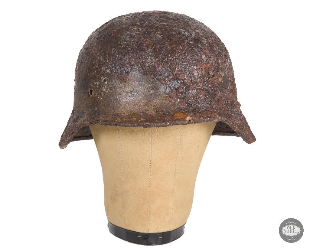 Battlefield Recovered M40 German Helmet Shell - Clear Coated Preserved - 2