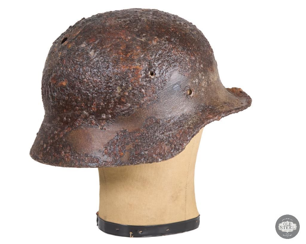 Battlefield Recovered M40 German Helmet Shell - Clear Coated Preserved - 3