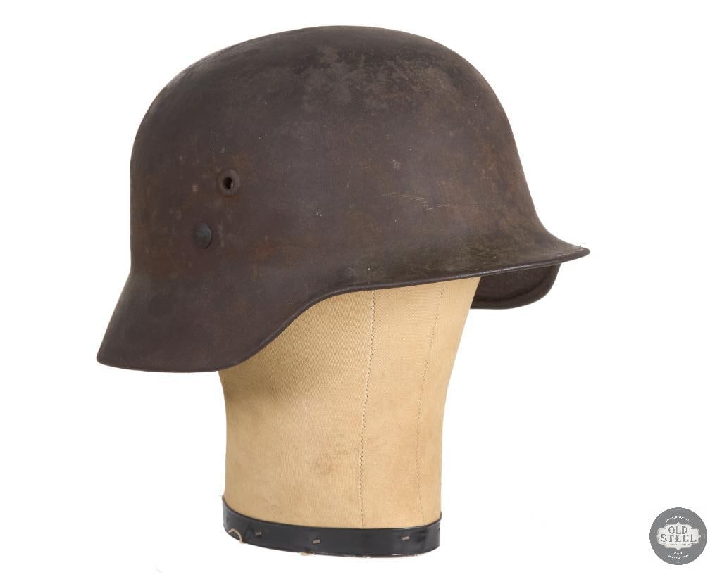 Original Hungarian M38 Steel Helmet Shell WWII: Hungarian WWII M38 helmet shell. THIS ITEM IS AS PICTURED WITH NO FURTHER ATTACHMENTS. ALL SALES ARE FINAL. PLEASE REFER TO THE AUCTION DESCRIPTION, LOT #1 DESCRIPTION AND TERMS OF