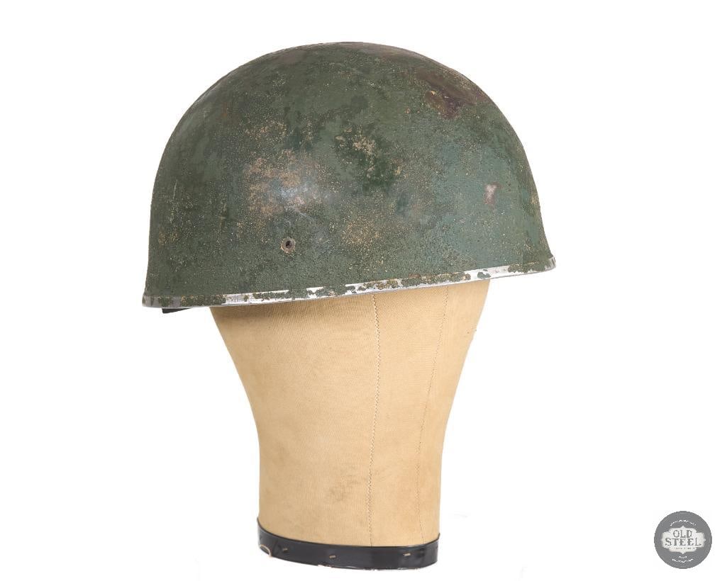 Original British Mk I Airborne Paratrooper Helmet WWII: Original British Mk I Airborne Paratrooper Helmet WWII. Original headband and suspension. No chinstrap. THIS ITEM IS AS PICTURED WITH NO FURTHER ATTACHMENTS. ALL SALES ARE FINAL. PLEASE REFER
