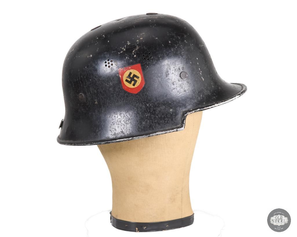 Original M34 Square Dip Polizei Helmet Germany WWII - No Comb - 3