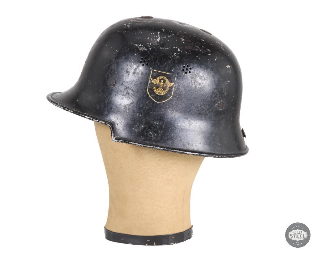 Original M34 Square Dip Polizei Helmet Germany WWII - No Comb - 4