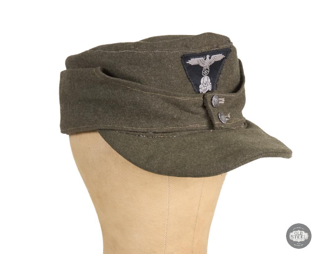 Original Waffen SS M43 Field Cap with Eagle and Totenkopf Patch German WWII: Original Waffen SS M43 Field Cap with Eagle and Totenkopf Patch German WWII THIS ITEM IS AS PICTURED WITH NO FURTHER ATTACHMENTS. ALL SALES ARE FINAL. PLEASE REFER TO THE AUCTION DESCRIPTION,