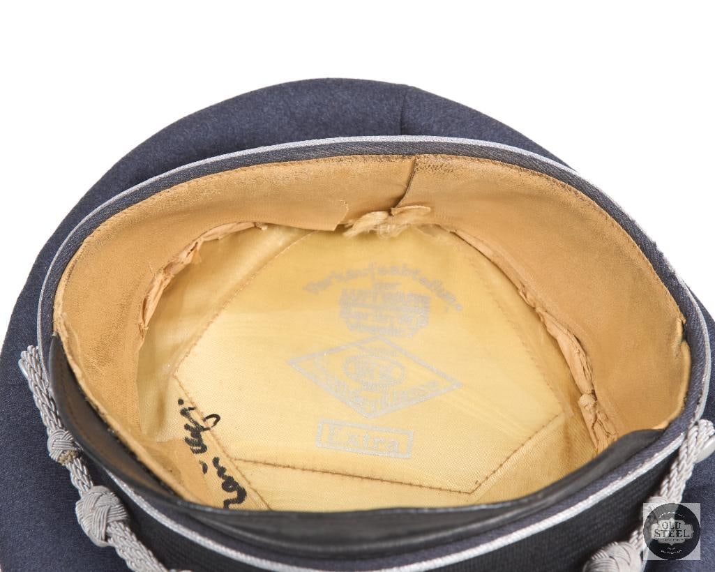Original Luftwaffe Officer's Schirmmutze Visor Cap - Silver Piping and Braid - Germany WWII - 6