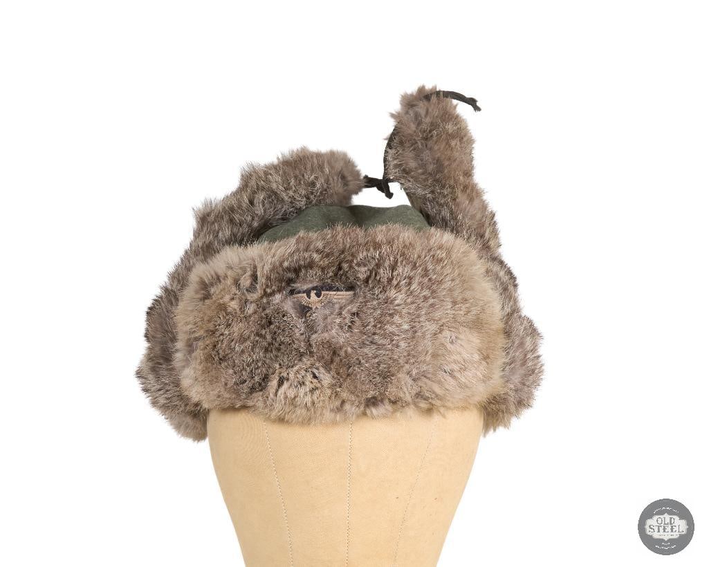 Original German Heer Eastern Front Rabbit Fur Hat Pelzmutze WWII - 2