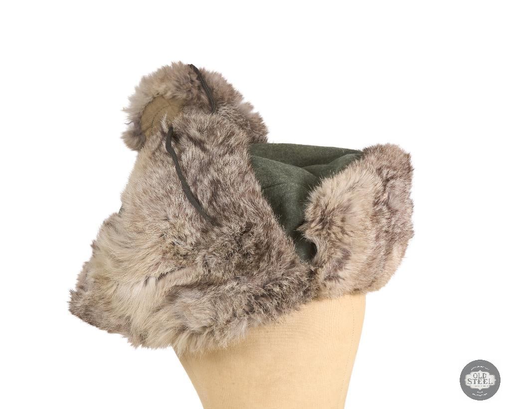 Original German Heer Eastern Front Rabbit Fur Hat Pelzmutze WWII - 3
