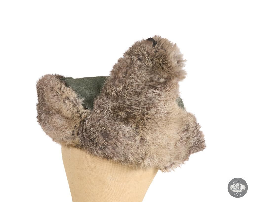 Original German Heer Eastern Front Rabbit Fur Hat Pelzmutze WWII - 4