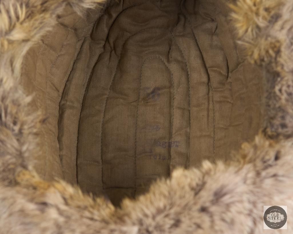 Original German Heer Eastern Front Rabbit Fur Hat Pelzmutze WWII - 6