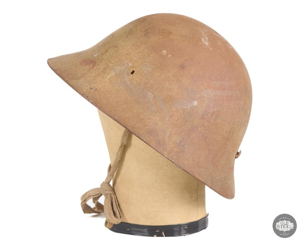 Original Japanese WWII Civil Defense Steel Helmet with Chinstrap - No Liner - 4