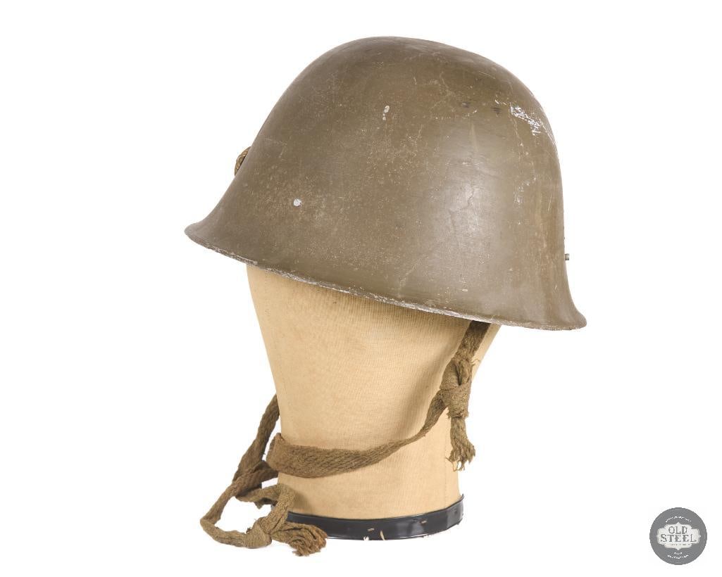 Original Japanese WWII Civil Defense Helmet with Keibodan Badge - 4