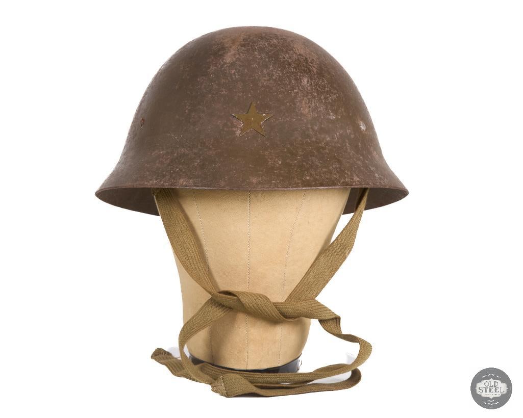 Original Japanese WWII Steel Helmet with Star Badge, Liner and Chinstrap - 2