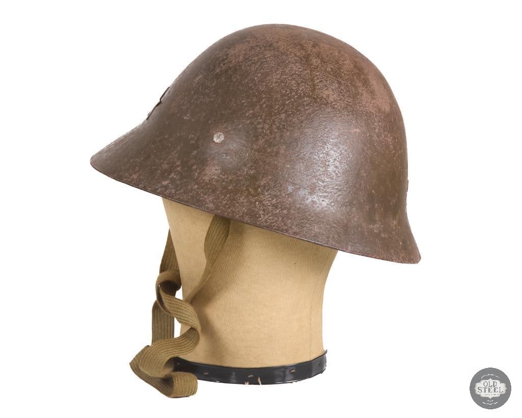 Original Japanese WWII Steel Helmet with Star Badge, Liner and Chinstrap - 4