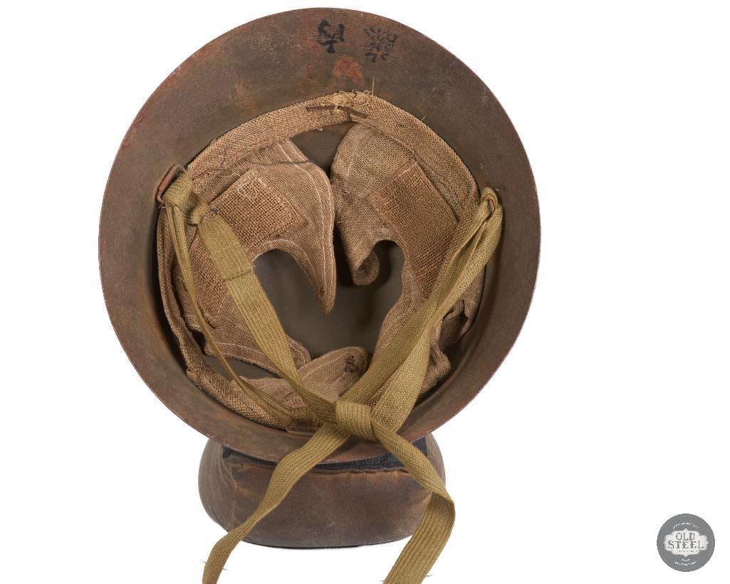 Original Japanese WWII Steel Helmet with Star Badge, Liner and Chinstrap - 5