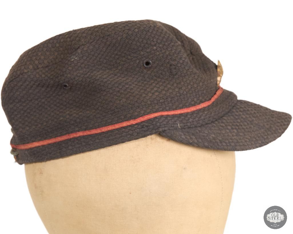 Vintage Japanese Fire Brigade Field Cap with Sakura Badge - 2
