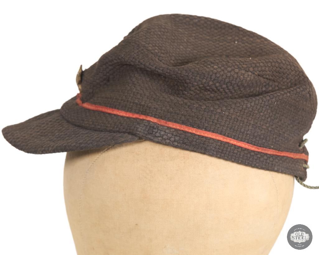 Vintage Japanese Fire Brigade Field Cap with Sakura Badge - 3