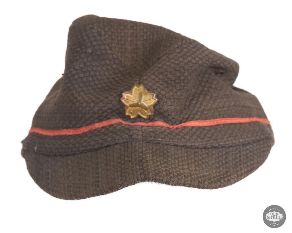 Vintage Japanese Fire Brigade Field Cap with Sakura Badge - 4