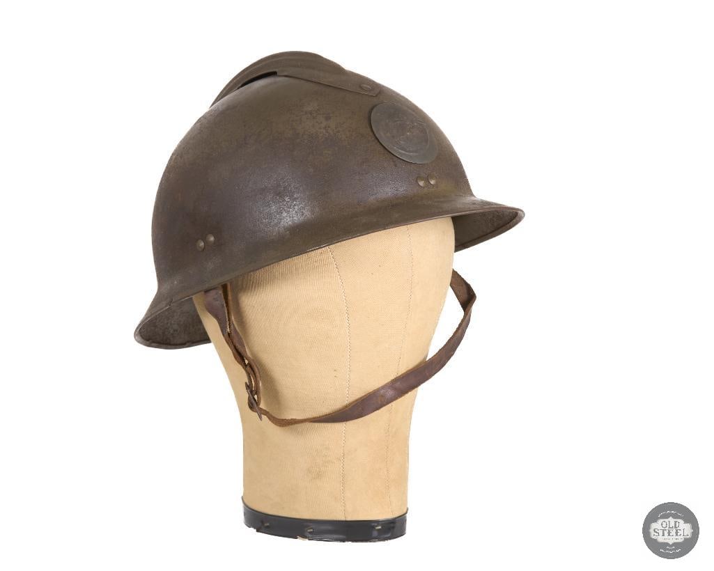 Original French Light Infantry Adrian Helmet with Liner and Chinstrap (1 of 5)
