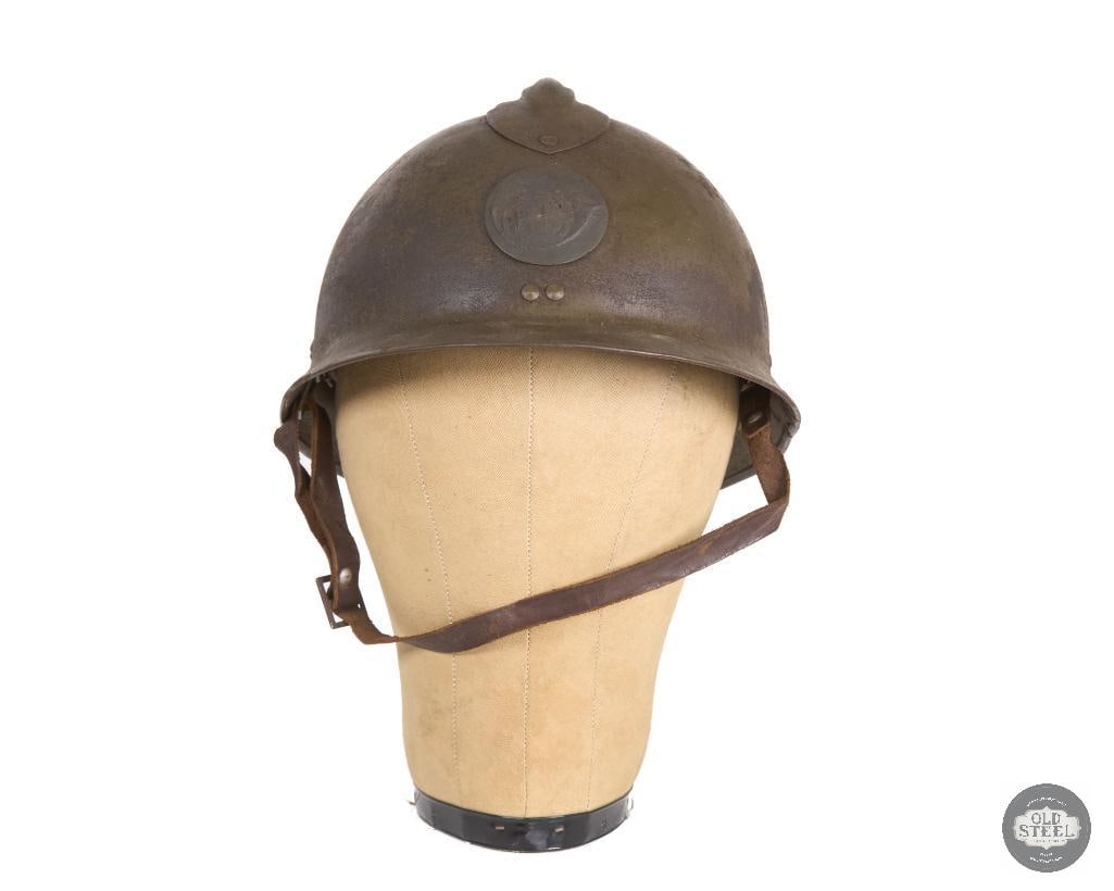 Original French Light Infantry Adrian Helmet with Liner and Chinstrap - 2