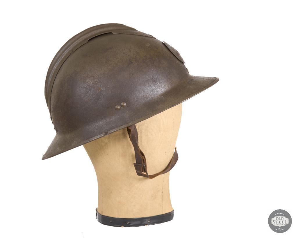 Original French Light Infantry Adrian Helmet with Liner and Chinstrap - 3
