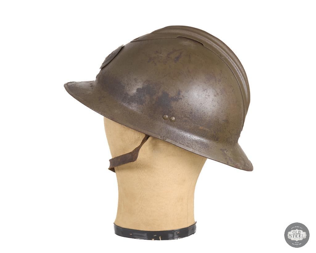Original French Light Infantry Adrian Helmet with Liner and Chinstrap - 4