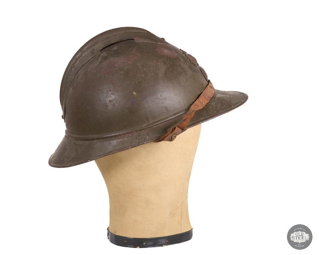 Original French Infantry Adrian Helmet with Liner and Chinstrap - 3