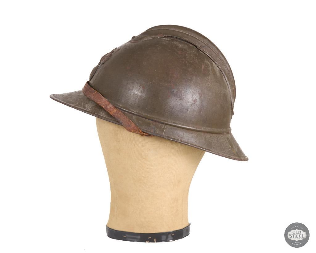 Original French Infantry Adrian Helmet with Liner and Chinstrap - 4