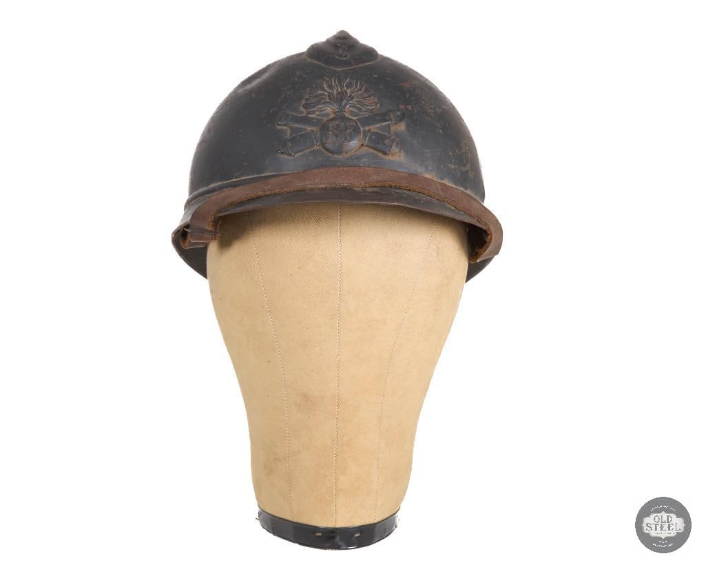 Original French Artillery Adrian Helmet with Liner and Chinstrap - 2