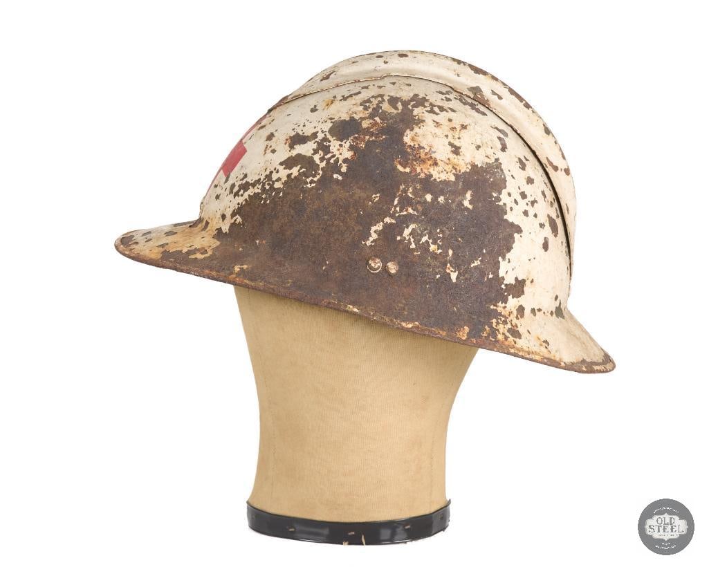 Original French Red Cross Adrian Helmet Shell - 4