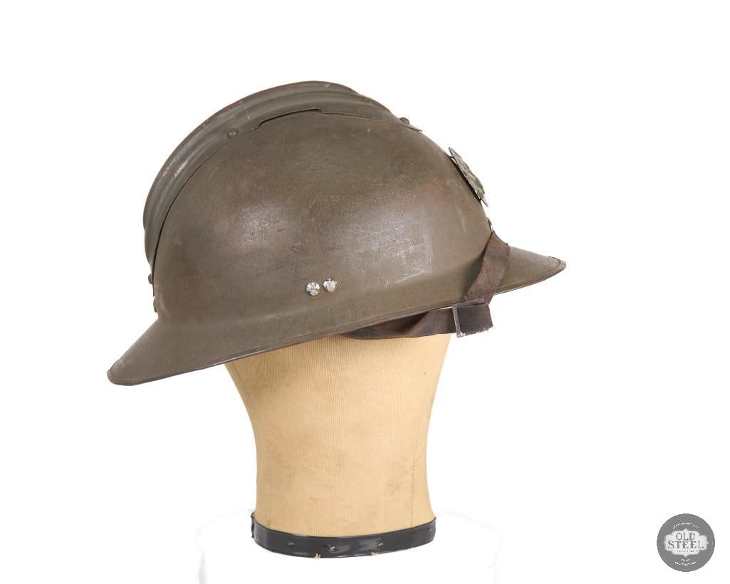 Original French M26 Infantry Adrian Helmet with Liner and Chinstrap - 3