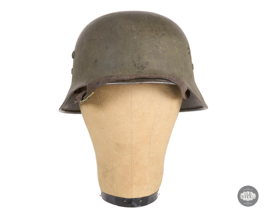 Original Hungarian M38 Steel Helmet WWII Liner and Chinstrap - 2