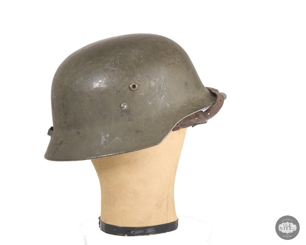 Original Hungarian M38 Steel Helmet WWII Liner and Chinstrap - 3