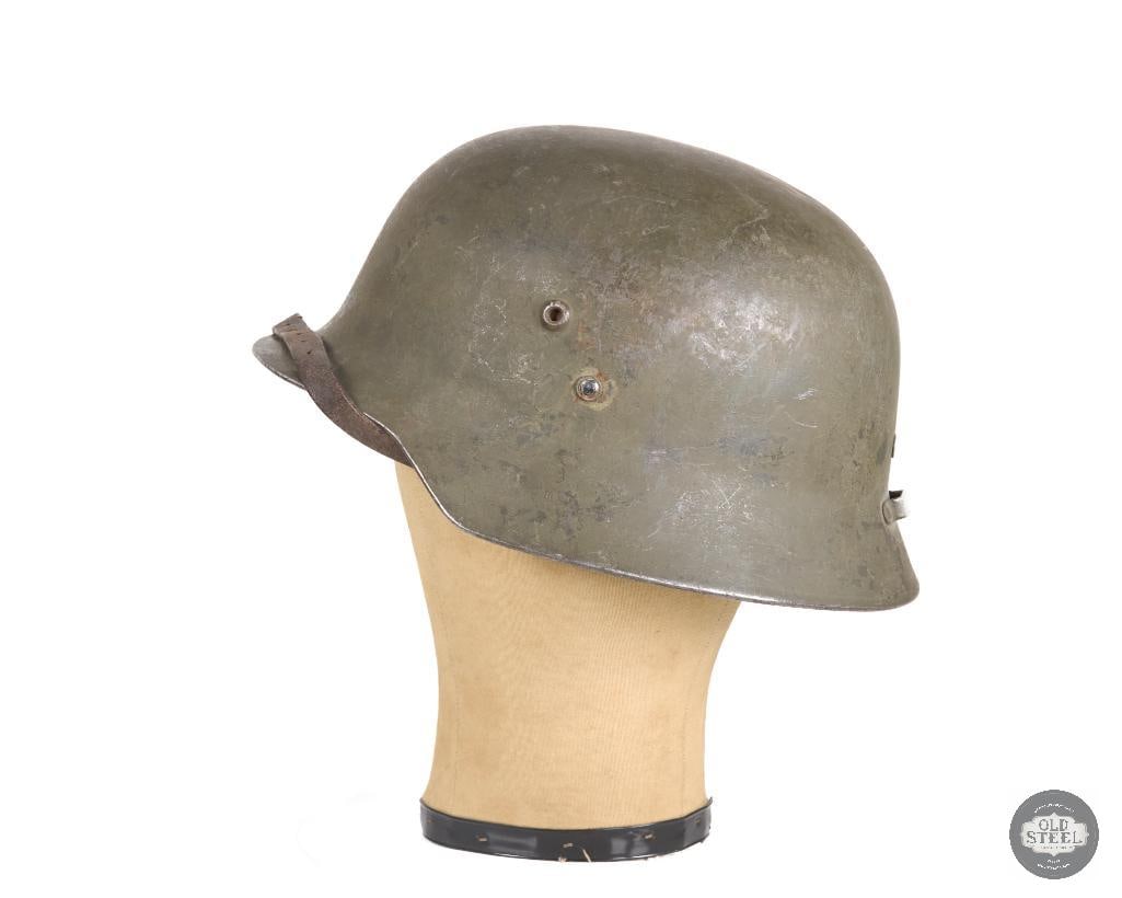 Original Hungarian M38 Steel Helmet WWII Liner and Chinstrap - 4