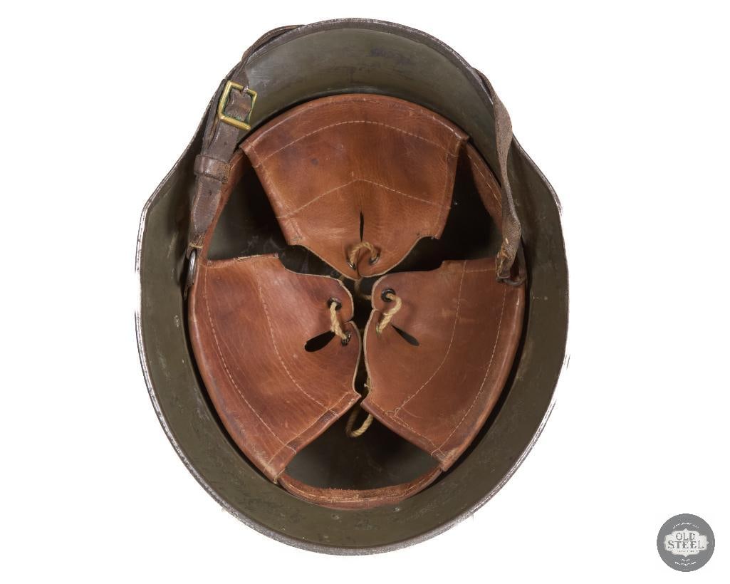 Original Hungarian M38 Steel Helmet WWII Liner and Chinstrap - 5