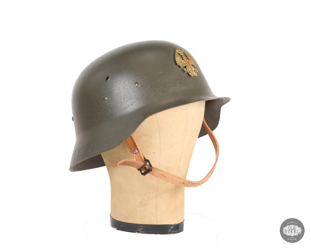 Spanish M42 Model z Helmet with New Liner and Chinstrap: Spanish M42 Model z Helmet with New Liner and Chinstrap THIS ITEM IS AS PICTURED WITH NO FURTHER ATTACHMENTS. ALL SALES ARE FINAL. PLEASE REFER TO THE AUCTION DESCRIPTION, LOT