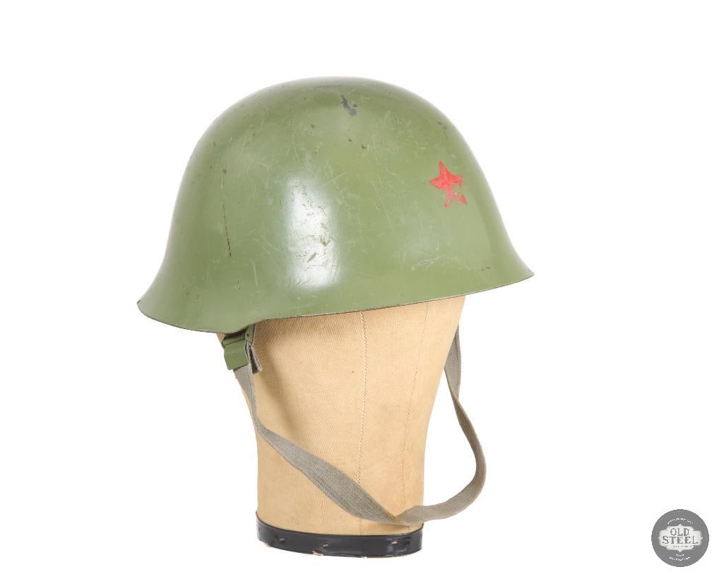 Yugoslavian M58/85 Steel Helmet: Yugoslavian M58/85 Steel Helmet THIS ITEM IS AS PICTURED WITH NO FURTHER ATTACHMENTS. ALL SALES ARE FINAL. PLEASE REFER TO THE AUCTION DESCRIPTION, LOT #1 DESCRIPTION AND TERMS OF SALE