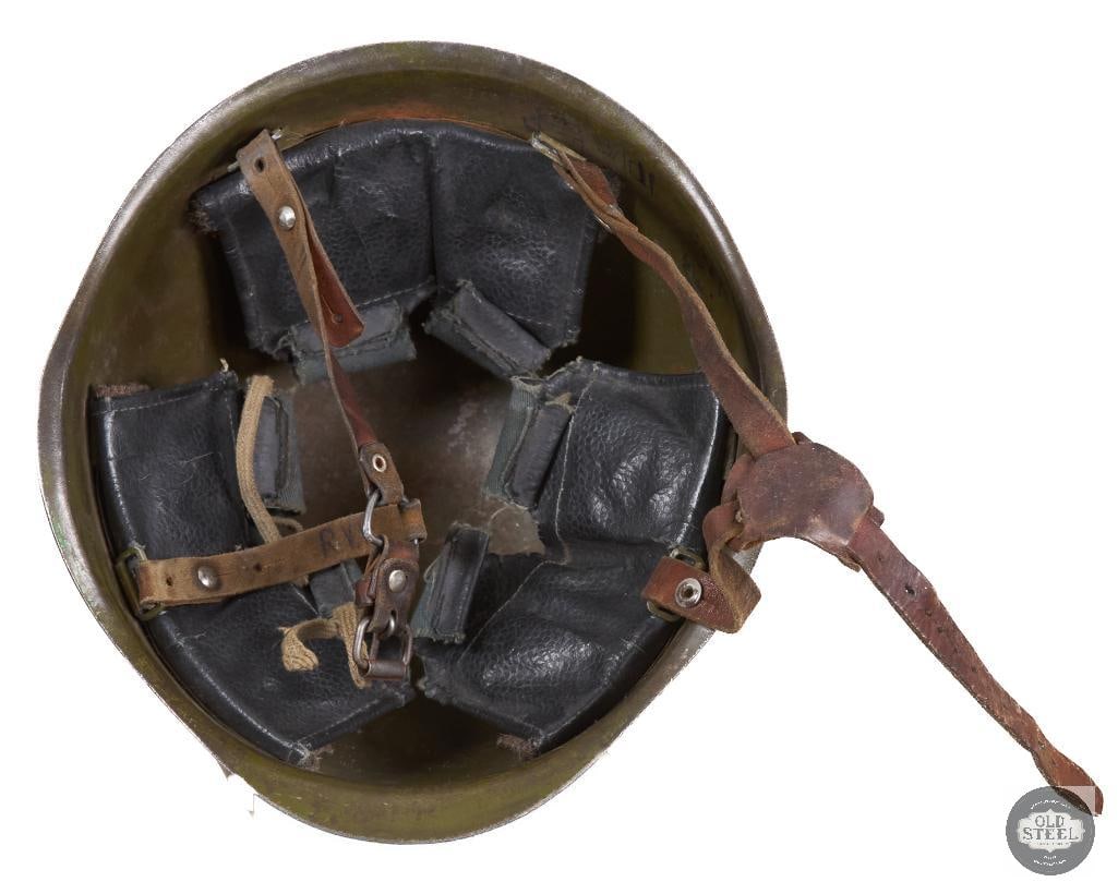 Soviet SSH40 Steel Helmet with East German Style Leather Chinstrap - 5