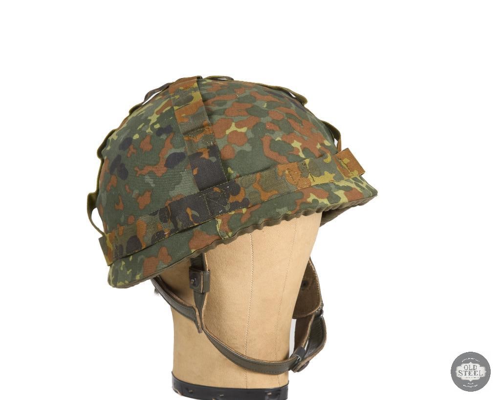 West German M71 Paratrooper's Helmet M1971 with Cover: West German M71 Paratrooper's Helmet M1971 with Cover THIS ITEM IS AS PICTURED WITH NO FURTHER ATTACHMENTS. ALL SALES ARE FINAL. PLEASE REFER TO THE AUCTION DESCRIPTION, LOT