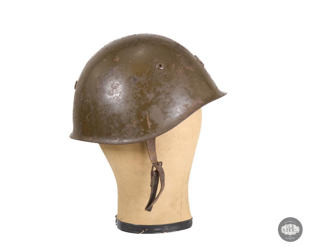 Italian M33 WWII Helmet with Front Bracket - 3