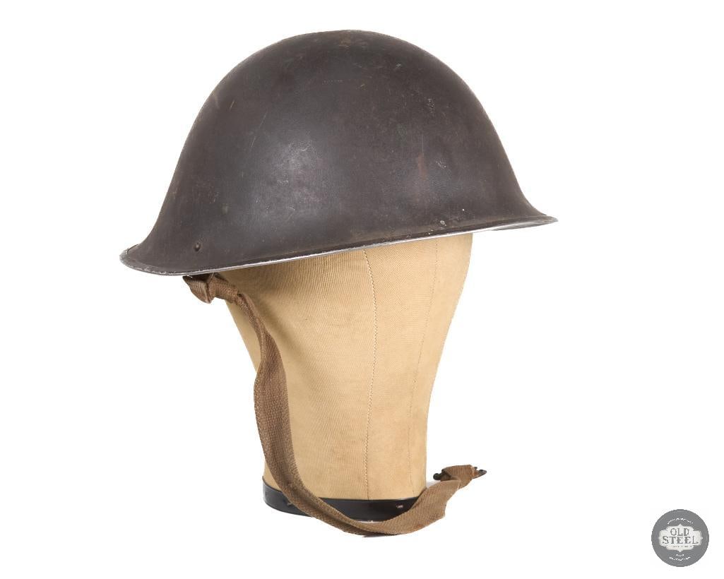 British Mk IV WWII Helmet Size 6-3/4 - 1945: British Mk IV WWII Helmet Size 6-3/4 - 1945 THIS ITEM IS AS PICTURED WITH NO FURTHER ATTACHMENTS. ALL SALES ARE FINAL. PLEASE REFER TO THE AUCTION DESCRIPTION, LOT #1 DESCRIPTION AND