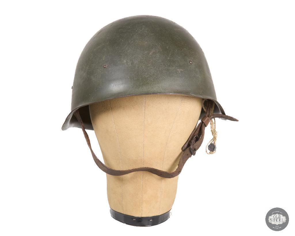 Soviet Ssh40 Helmet with Canvas Pads and Leather Chinstrap WWII - 2