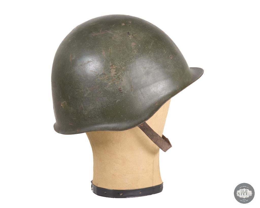 Soviet Ssh40 Helmet with Canvas Pads and Leather Chinstrap WWII - 3