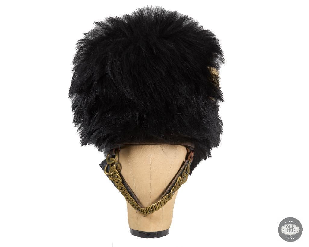 Original British 20th Century Scots Guards Bearskin Helmet with Chin Scales - 2